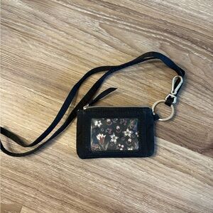 Vera Bradley Zip ID Case Wallet with Lanyard – Black